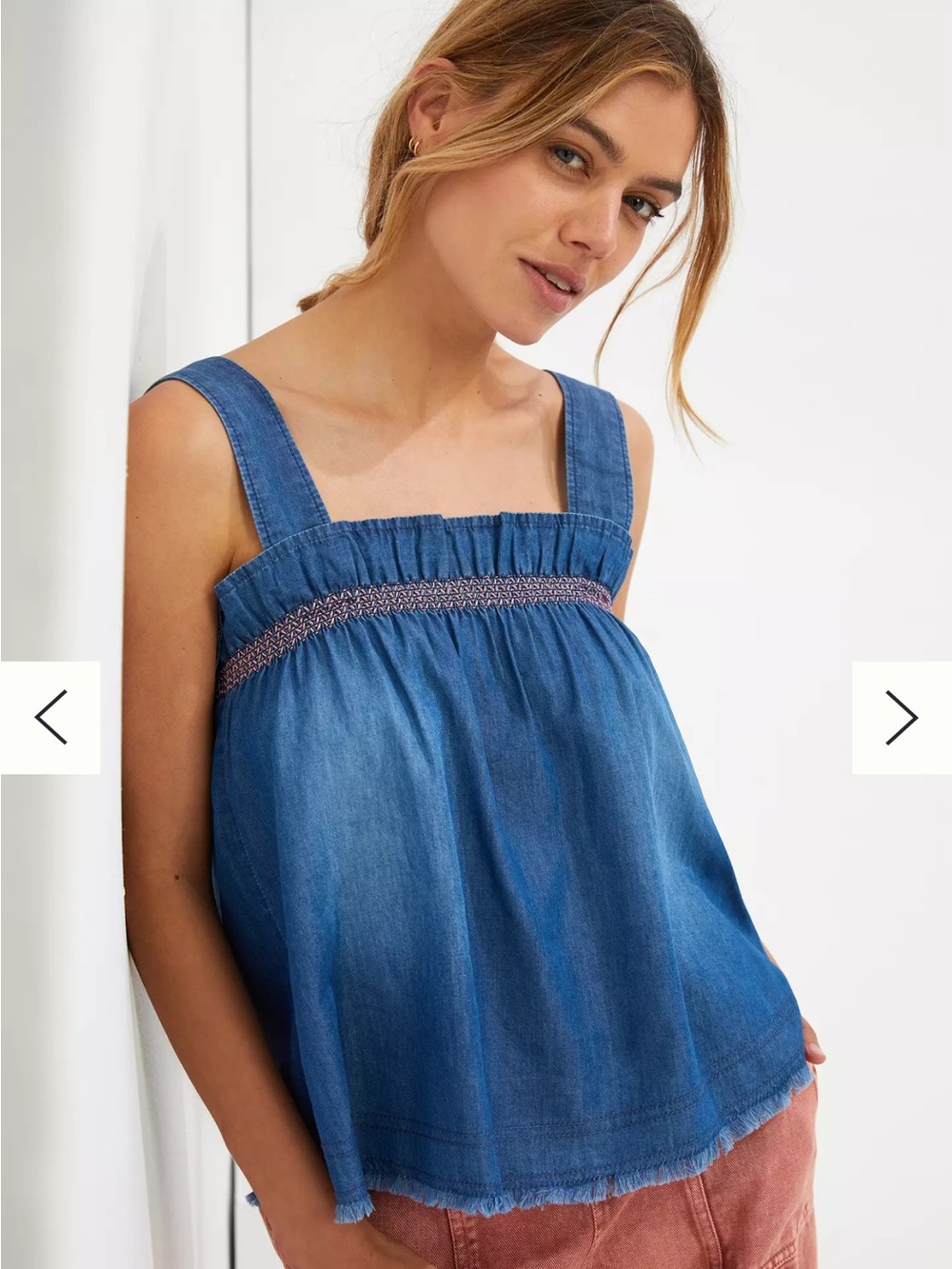 Anthropologie pilcro chambray swing blouse
